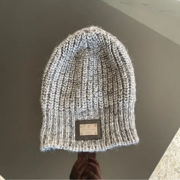 Philipp Plein wool hat grey Philipp Plein Logo-Jacquard Wool Beanie In Grey - 40% Off  main image 2
